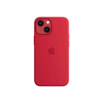 Abbildung von Apple iPhone 13 Mini Hülle MagSafe Silikon Original Soft Case/Backcover Handyhülle Rot