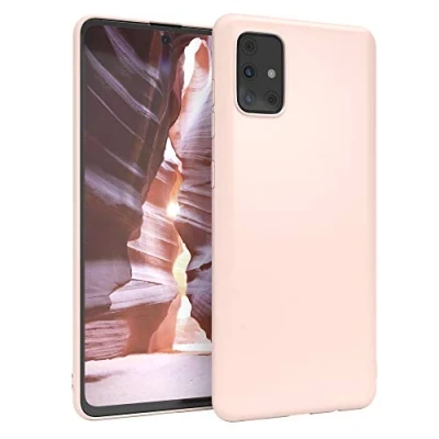 Abbildung von EAZY CASE Handyhülle Silikon mit Kameraschutz kompatibel Samsung Galaxy A71 in Hellrosa, Rosa, Ultra dünn, Slimcover, Silikonhülle, Hülle, Softcase, Backcover