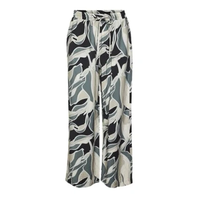 Abbildung von VERO MODA Damen Vmbeline Bea W Straight Pants WVN Ga Stoffhose, Black/AOP:Bea, XS