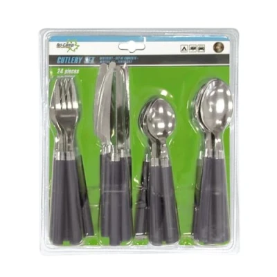 Abbildung von Bo Camp Edelstahl Besteckset 24 teilig Campingbesteck Camping Besteck Essbesteck