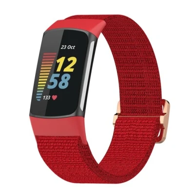 Abbildung von Fitbit Charge 5 &amp; 6 Elastisches Nylonband Rot
