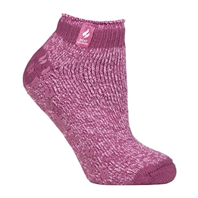 Abbildung von HEAT HOLDERS Damen Socken Kurz Warm Quarter Füßlinge Thermosocken Sneaker mit ABS (37 42, Gedämpftes Rosa (Pisa))