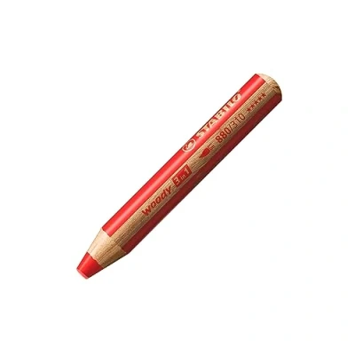 Abbildung von STABILO Buntstift Woody 3 in 1, Malstift Farbstift Wasserfarbe Wachsmalkreide, alle Farben