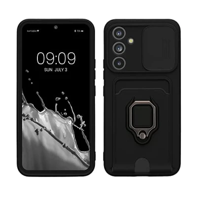 Abbildung von kwmobile Handyhülle kompatibel mit Samsung Galaxy A54 5G Softcase Kameraschutz Kartenfach Winter Rose