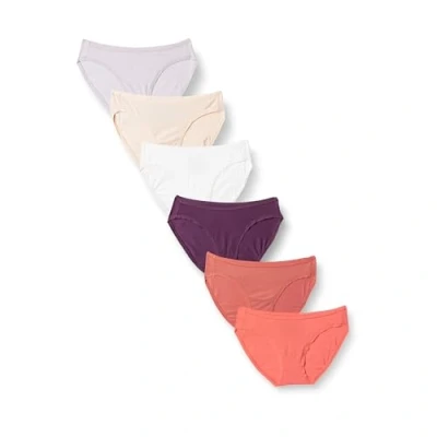 Abbildung von Amazon Essentials Damen Bikinihose aus Baumwolle (in Übergröße erhältlich), 6er Pack, Neutral Shades, 42