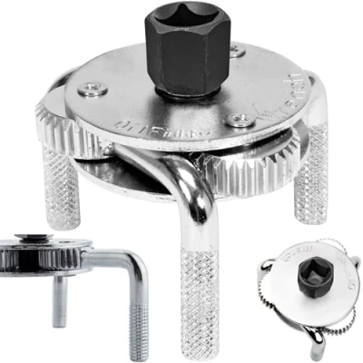 Abbildung von Retoo Ölfilterspinne 3 armig für Ölfilter Ø 70 125 mm Ölfilterschluessel Universal Ölfilterschlüssel Werkzeug Car Truck Filter Schwarz