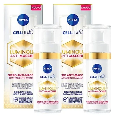 Abbildung von Nivea Cellular Luminous630 Gesichtsserum gegen Flecken, fortschrittliche Behandlung, Formel mit Hyaluronsäure und Vitamin feuchtigkeitsspendend, aufhellend, ausgleichend dunkle 2