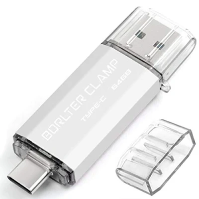 Abbildung von Type C USB Stick 64GB OTG 2 in 1 Speicherstick Dual Port 3.0 Flash Laufwerk mit Anschluss für Smartphone, Tablets &amp; Computer (Silber)