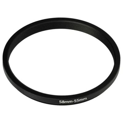 Abbildung von vhbw Step Down Ring Adapter von 58 mm auf 55 für Kamera Objektiv Filteradapter, Metall, Schwarz