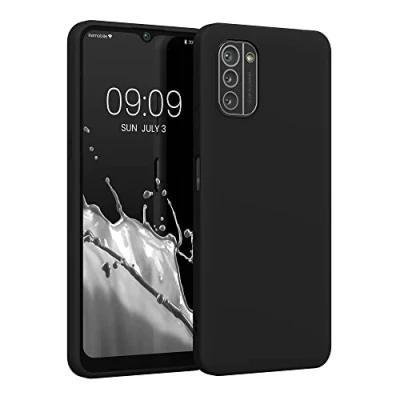 Abbildung von kwmobile Hülle kompatibel mit Nokia G21 / G11 weiches TPU Silikon Case Cover geeignet für kabelloses Laden Schwarz