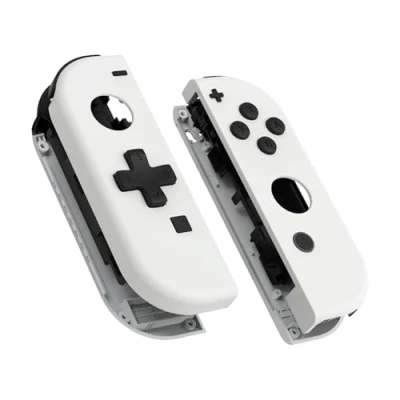 Abbildung von eXtremeRate NS Joycon Hülle &amp; Buttons, DIY Ersatz Gehäuse D Pad Ver. Case Grips Knöpfe Skin Shell Ersatzteil für Nintendo Switch/Switch OLED Controller Schnee Weiß [KEIN Joy Con]