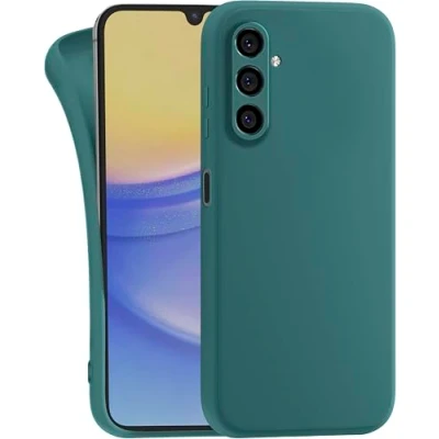 Abbildung von MyGadget Hülle für Samsung Galaxy A24 4G / A25 5G robuste Silikon Schutzhülle TPU Case Slim Silikonhülle Back Cover Kratzfest Handyhülle Matt Olivgrün