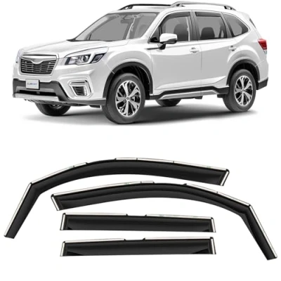 Abbildung von CLIM ART Windabweiser für/kompatible mit Subaru Forester 2018 2024 Autofenster Regenschutz, Regenabweiser, Integrierte Deflektoren, 4 Stück