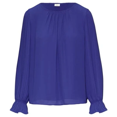 Abbildung von s.Oliver Black Label MIT PLISSEEÄRMELN Bluse, Damen, Größe: 44, Ozeanblau