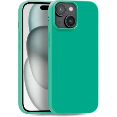 Abbildung von MyGadget Hülle kompatibel mit iPhone 15 robuste Silikon Schutzhülle TPU Case Slim Silikonhülle Back Cover Ultra Kratzfest Handyhülle matt Dunkelgrün