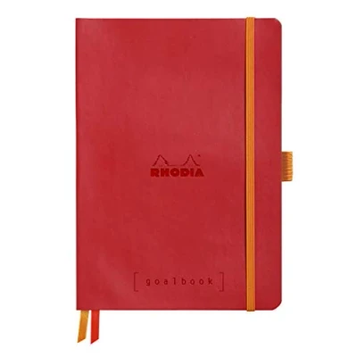 Abbildung von Rhodia 117582C Notizheft Goalbook (DIN A5, 14,8 x 21 cm, Dot, praktisch und trendige, mit weichem Deckel, 90g weißes Papier, 120 Blatt) 1 Stück, Mohnrot