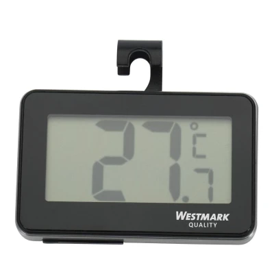 Abbildung von Westmark Digitales Kühlschrankthermometer, Zur Messung im Raum oder Kühlschrank, Kunststoff/Glas, Silber/Schwarz, 52152280