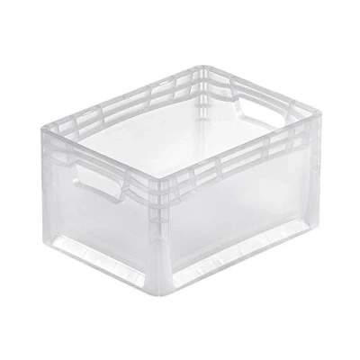 Abbildung von aidB Eurobox LIGHTLINE transluzent, 400 x 300 220 mm, Griffe offen, transluzente Plastikbox aus durchsichtigem Kunststoff, durchsichtige Box, ideal für die Industrie, 1 St.