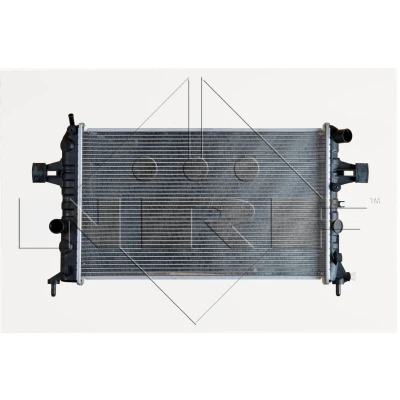 Abbildung von NRF EASY FIT 54668 Kühler, Motorkühlung Aluminium 600 366 24 mit Gummitülle Kühlrippen gelötet