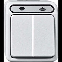 Abbildung von Schneider Electric Merten MEG3715 8029 Aufputz Rollladenschalter, 1 polig, Feuchtraum Schalterprogramm, IP44, Lichtgrau, AQUASTAR