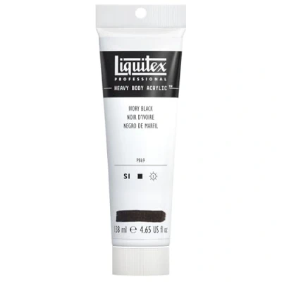 Abbildung von Liquitex 1047244 Professional Heavy Body Acrylfarbe in Künstlerqualität mit ausgezeichneter Lichtechtheit buttriger Konsistenz, 138ml Tube Elfenbeinschwarz