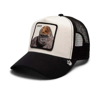 Abbildung von Goorin Bros. Unisex Erwachsene The Farm Original Adjustable Snapback Trucker Hat Baseballkappe, Schwarz/Weiß (der Boss), Einheitsgre