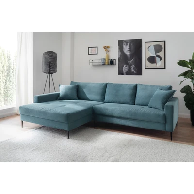 Abbildung von Trends by HG Ecksofa &quot;SUMMER&quot;, in Cord Stoff mit Metallfuß, wahlweise Kopfstützen