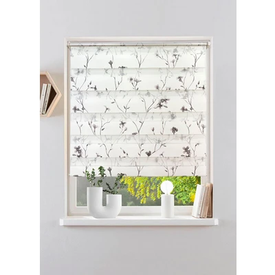 Abbildung von Doppelrollo MINNA, my home, Lichtschutz, ohne Bohren, freihängend, Klemmfix, mit Floralem Design
