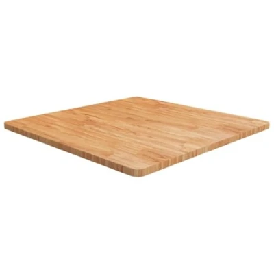 Abbildung von vidaXL Tischplatte Quadratisch Massivholzplatte Eichenplatte Holzplatte Platte Ersatztischplatte Hellbraun 80x80x2,5cm Behandelte Eiche