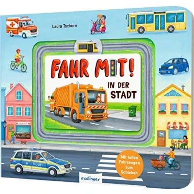 Abbildung von Meine Schiebebahn Pappe: Fahr mit in der Stadt: Pappebuch Fahrzeugen zum Schieben