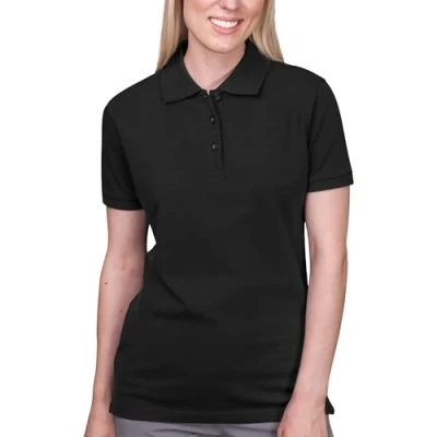 Abbildung von HRM Damen Heavy Stretch Polo, schwarz, Gr. 2XL I Premium Polo Shirt aus 95% Baumwolle &amp; 5% Elasthan Basic Polohemd bis 40C waschbar Hochwertige nachhaltige Oberteile Workwear