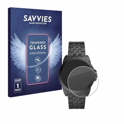 Abbildung von Savvies Panzer Schutz Glas für Fossil Gen 5E 9H Hartglas, Anti Fingerprint, Displayschutz