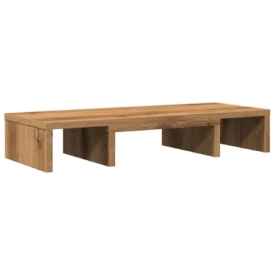 Abbildung von vidaXL Monitorständer, Schreibtischaufsatz Verstellbar, Unterbau Bildschirm Laptop Ständer, Tisch Erhöhung für PC Monitor Drucker, Artisan Eiche Holzwerkstoff