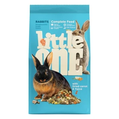 Abbildung von Little One Alleinfutter für Zwergkaninchen 900 g Alleinfuttermittel Vollwertige Ernährung mit Eiweiß und Vitaminen Enthält Heupellets Johannisbrot