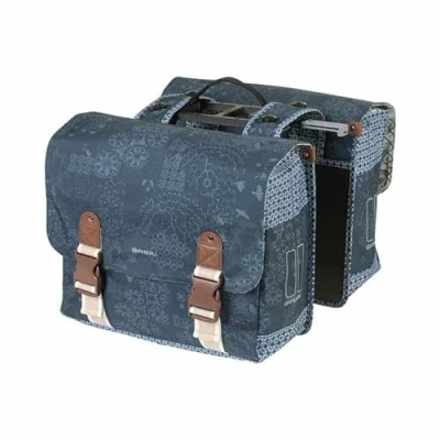 Abbildung von Basil 18052 Unisex Erwachsene Bohème MIK Doppelte Fahrradtasche, Blau, 35 Liter