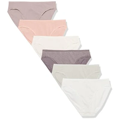 Abbildung von Amazon Essentials Damen Slip aus Baumwolle mit hohem Beinschnitt (in Übergröße erhältlich), 6er Pack, Ditsey/Punkte, 46