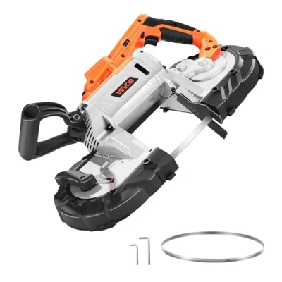 Abbildung von VEVOR 20V Akku Bandsäge 127x115mm Schnitttiefe 120m/min Drehzahl nur Werkzeug