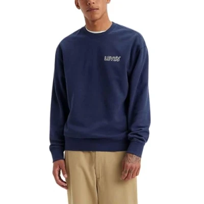 Abbildung von Levi&#039;s Relaxed Graphic crew Sweatshirt, Herren, Größe: XS, Chrome headline naval academy