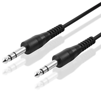 Abbildung von BestPlug 5 Meter Audio Stereo Kabel Aux in Out 6,3mm Klinke Stecker auf Schwarz