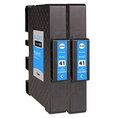 Abbildung von Supply Guy 2 Druckerpatronen kompatibel mit Ricoh GC 41 C Cyan für Aficio SG2100n SG3100Series SG3100snw SG3110dn SG3110dnw SG3110n SG3110 Series sfnw SG3120Bsf