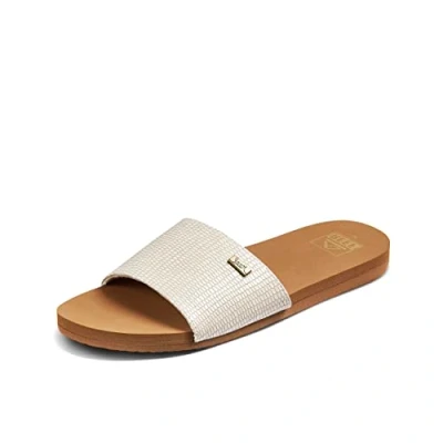Abbildung von Reef Damen Bliss Nights Slide Flache Sandale, White/Tan, 42.5 EU
