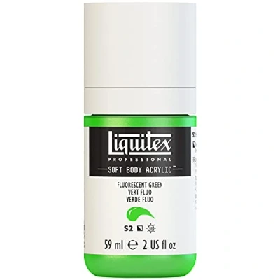 Abbildung von Liquitex 1959985 Professional Acrylfarbe Soft Body Künstlerfarbe in cremiger deckender Konsistenz, hohe Pigmentierung, lichtecht &amp; alterungsbeständig, 59ml Flasche Grün Fluo