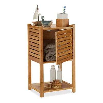 Abbildung von relaxdays Badregal Bambus mit 3 Ebenen