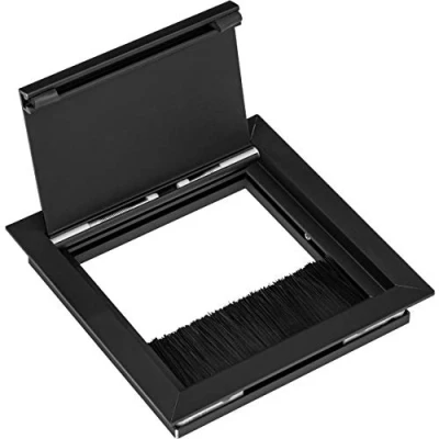 Abbildung von Gedotec Kabeldurchführung schwarz eckig mit Bürstendichtung 1 Stück Kabeldurchlass Schreibtisch EXIT G11 ECO Aluminium Kabeldose versenkt 100 x mm Kabelausgang Bürotisch zum Einlassen