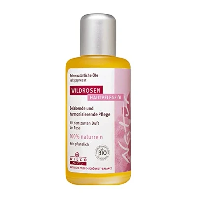 Abbildung von Wilco Wildrosenöl BIO 100 ml Flasche 100% pur &amp; naturrein für Körper Gesicht zur natürlichen Hautpflege