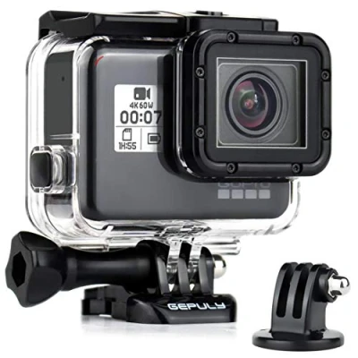 Abbildung von GEPULY Wasserdichtes Gehäuse für GoPro Hero 7 Black, 5 6 (2018) 45 m Unterwasser Schutzgehäuse Hero7 Hero6 Hero5 Kamera mit Halterung Zubehör