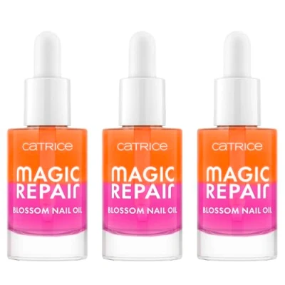 Abbildung von Catrice Magic Repair Blossom Nail Oil, Mehrfarbig, regenerierend, mit Vitaminen, pflegend, transluzent, vegan, ohne Mikroplastikpartikel, Konservierungsstoffe, Parabene, 3er Pack (3x8ml)