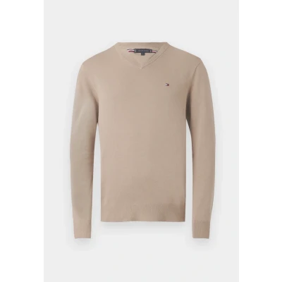 Abbildung von Tommy Hilfiger Essential V NECK Strickpullover, Herren, Größe: XS, Coastal taupe