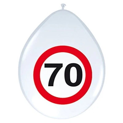 Abbildung von Luftballons 70 Jahre Verkehrszeichen 30 cm 8 Stücke