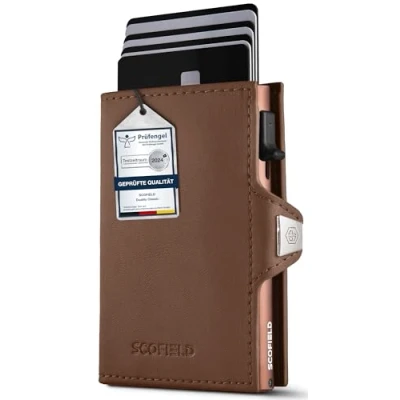 Abbildung von SF SCOFIELD Duality Classic Premium Slim Wallet Kartenetui 9 10 Karten Geldbeutel Herren Portemonnaie RFID Schutz Kreditkartenetui Smart Wallets for Men Geldbörse